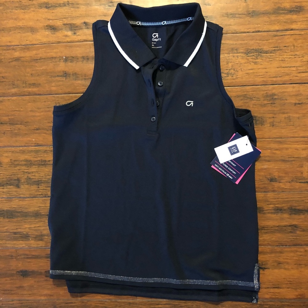 NWT Girls Gapfit sleeveless golf/tennis polo XL
